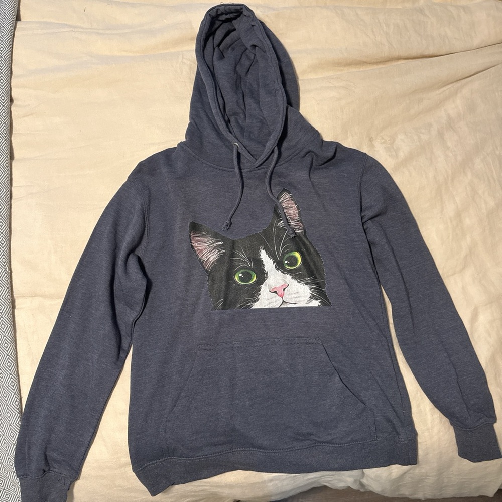 Gray/ Navy Cat Hoodie